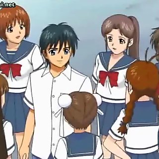 Anime chick gets her clit rubbed