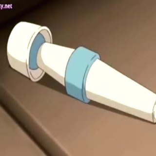 Anime gets clit rubbed with a dildo